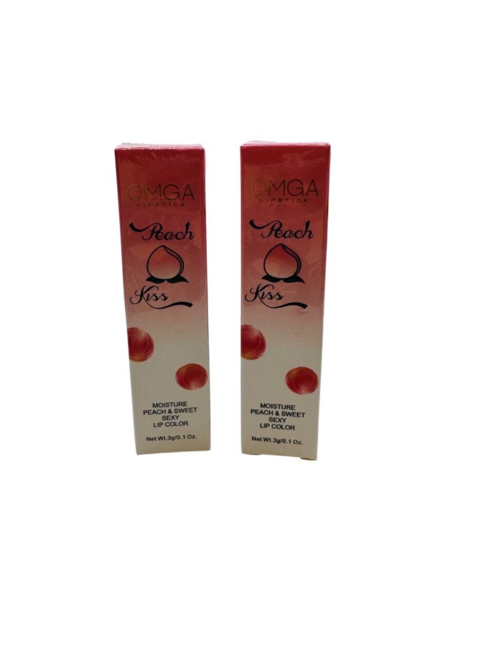 Peach Kiss Moisture Peach & Sweet Lip Color Duo 3g Each By OMGA Cosmetics